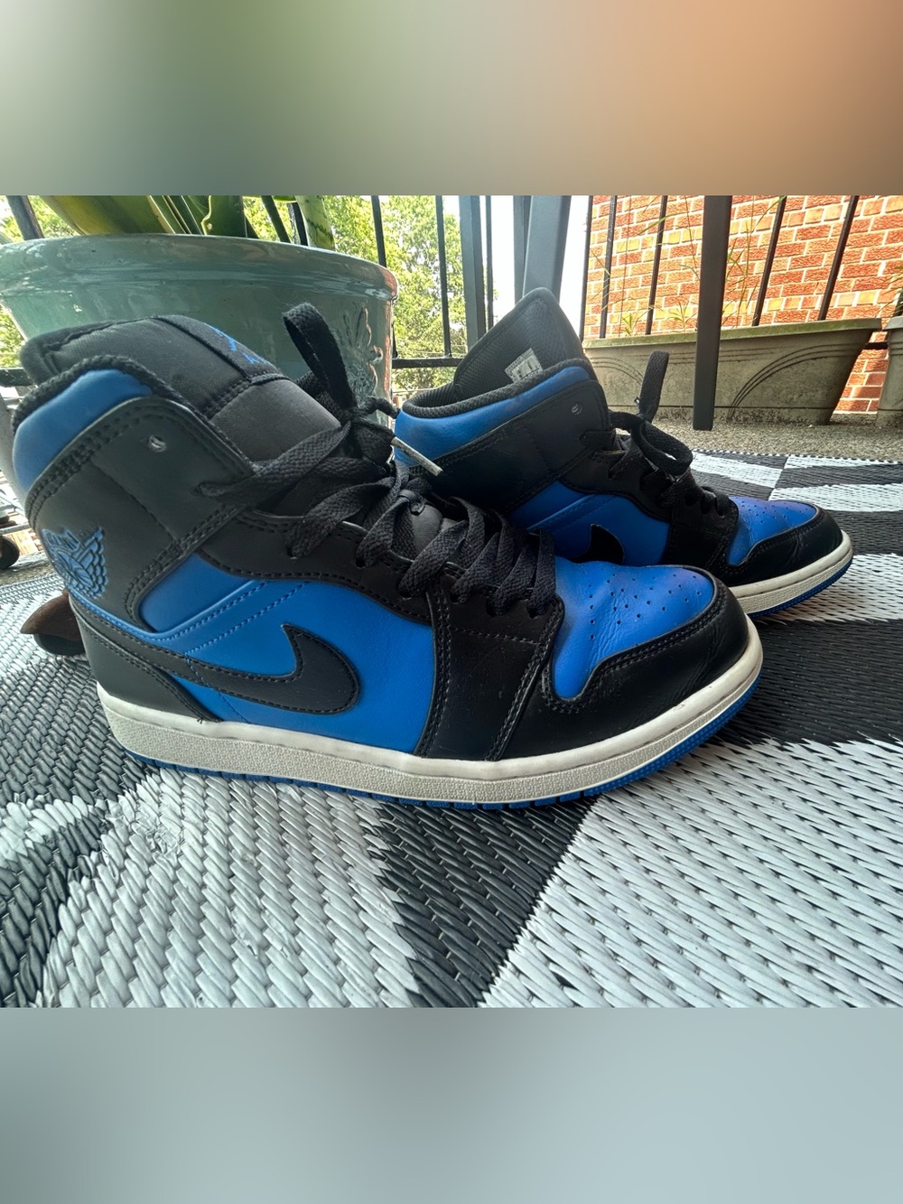 Nike Air Dunks Black and Blue High-Top Sneakers